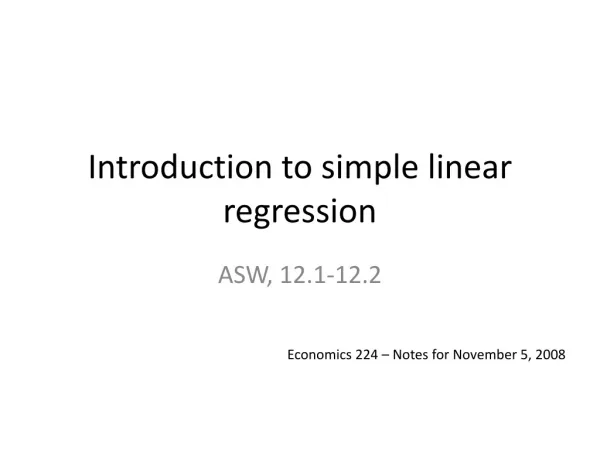 Introduction to simple linear regression