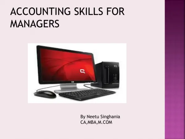 Accounting Skills for Managers