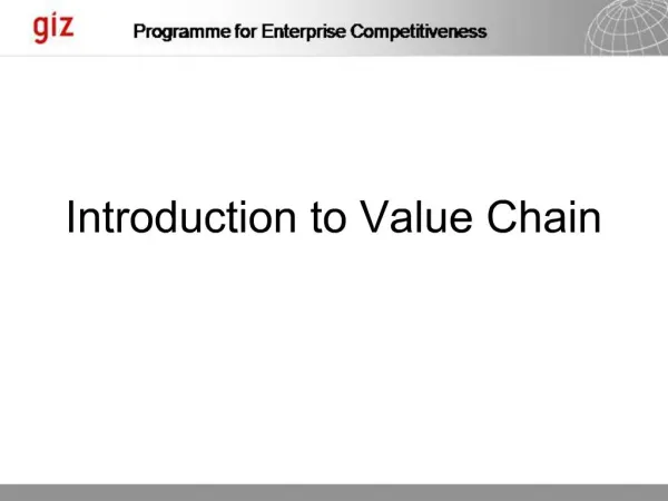 Introduction to Value Chain