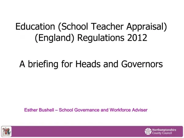 Esther Bushell School Governance and Workforce Adviser