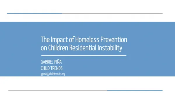 The Impact of Homeless Prevention on Children Residential Instability