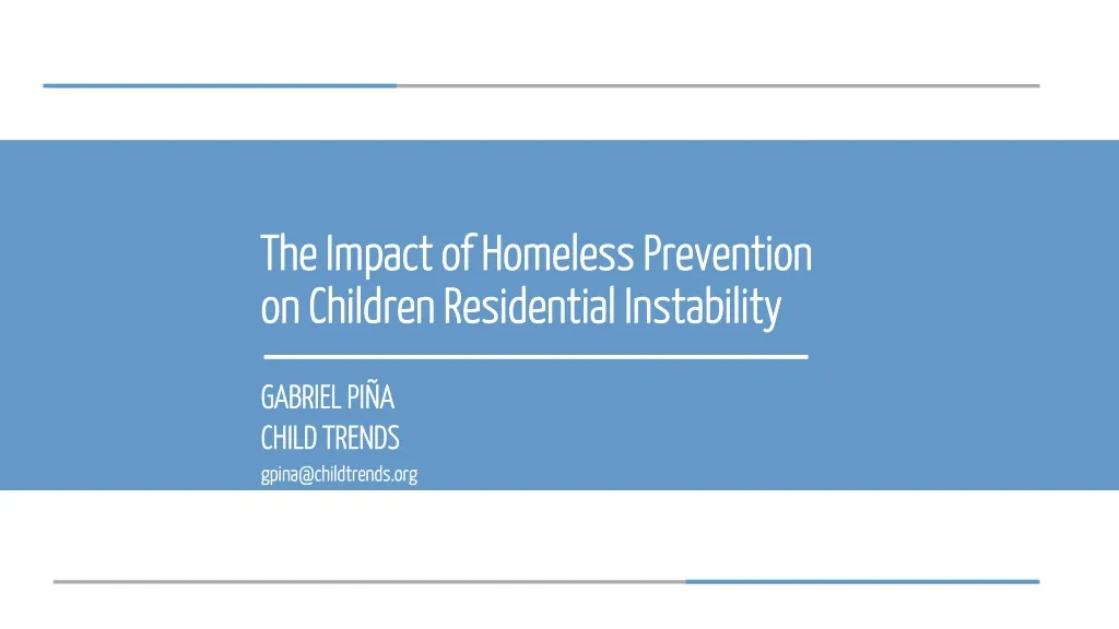 the impact of homeless prevention on children residential instability