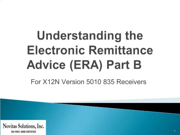 Understanding the Electronic Remittance Advice ERA Part B