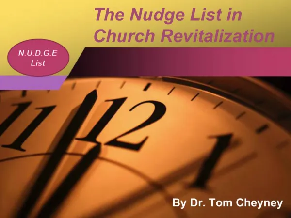 The Nudge List in Church Revitalization