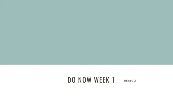 Do now week 1