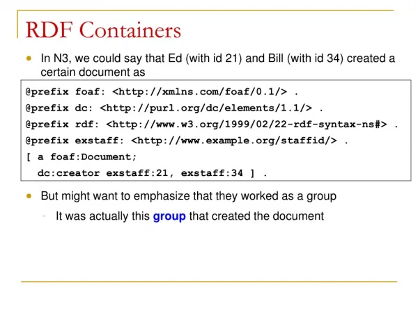 RDF Containers