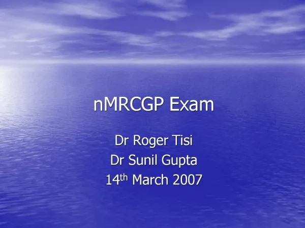 NMRCGP Exam