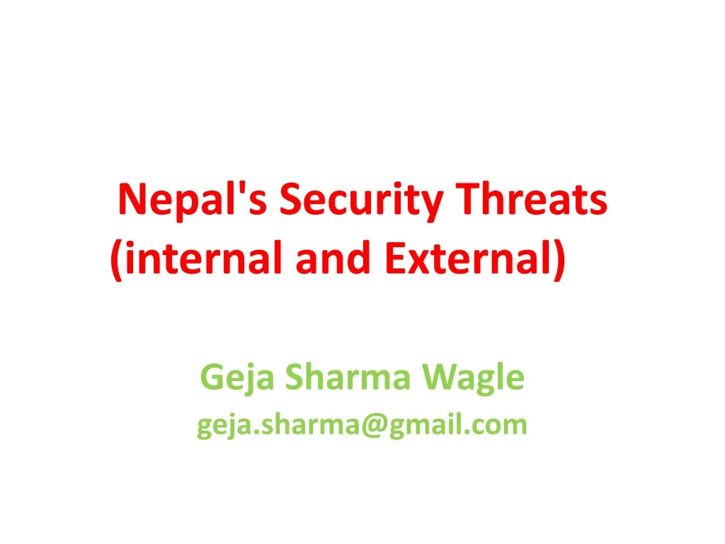 nepal s security threats internal and external