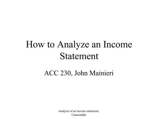 How to Analyze an Income Statement