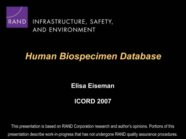 Human Biospecimen Database