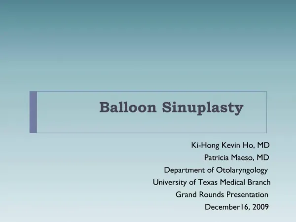 Balloon Sinuplasty