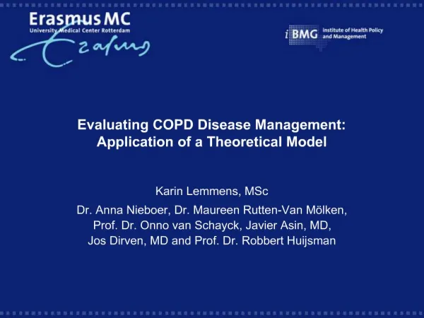 Evaluating COPD Disease Management: Application of a Theoretical Model