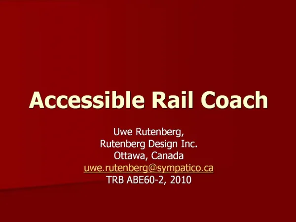 Accessible Rail Coach