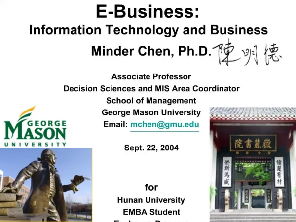 E-Business: Information Technology and Business