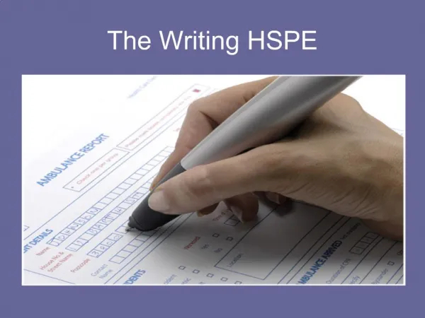 The Writing HSPE