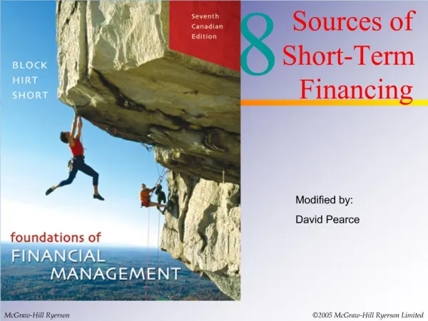 Sources of Short-Term Financing