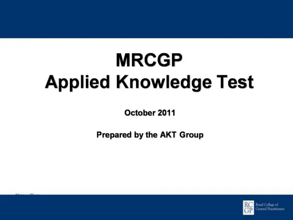 MRCGP Applied Knowledge Test