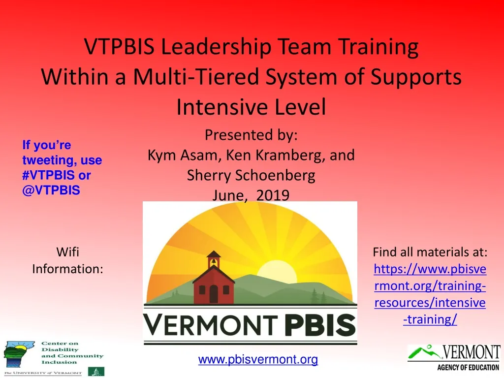 vtpbis leadership team training within a multi tiered system of supports intensive level