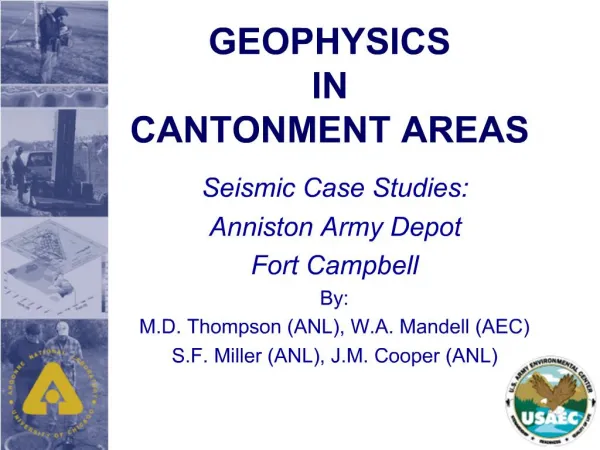 GEOPHYSICS IN CANTONMENT AREAS