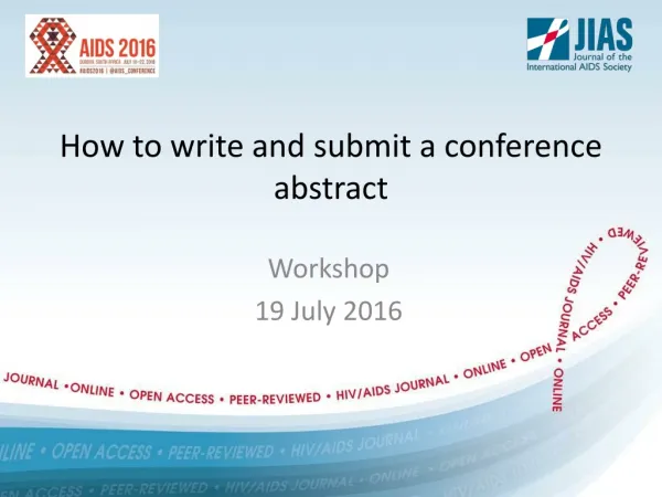How to write and submit a conference abstract