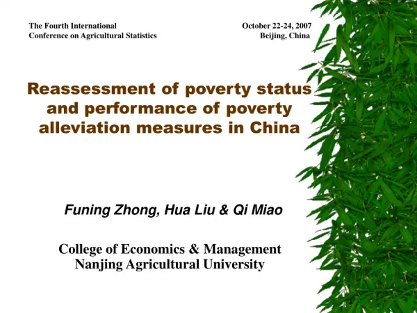 Reassessment of poverty status and performance of poverty alleviation measures in China