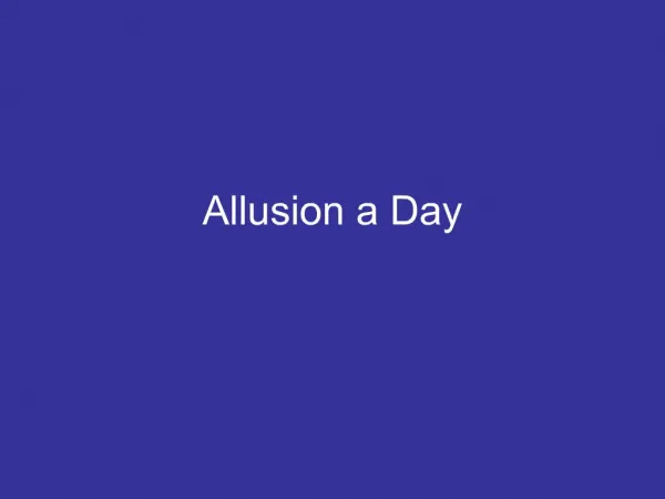 Allusion a Day