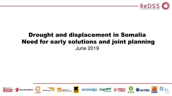 Drought and displacement in Somalia Need for early solutions and joint planning June 2019