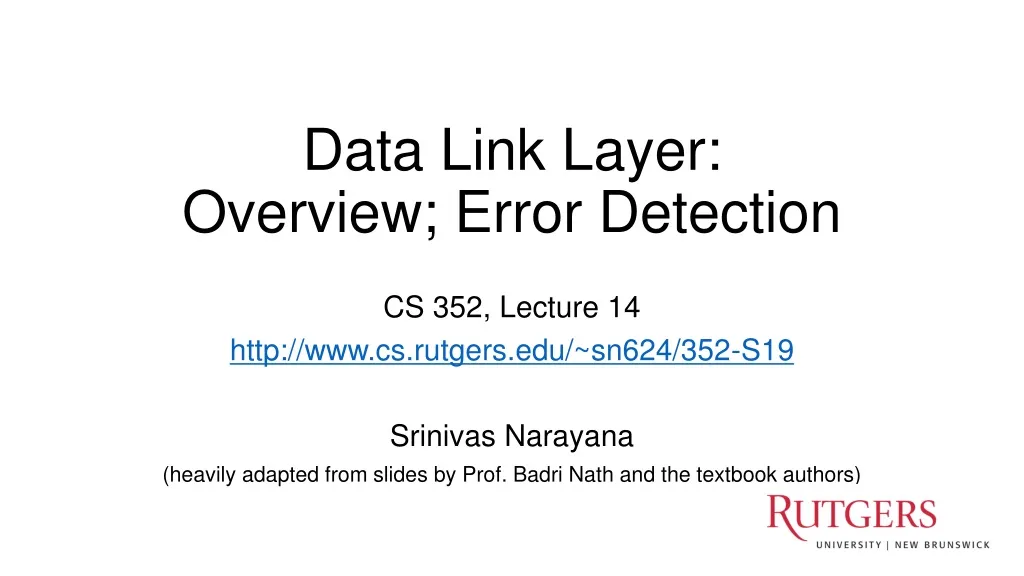 data link layer overview error detection