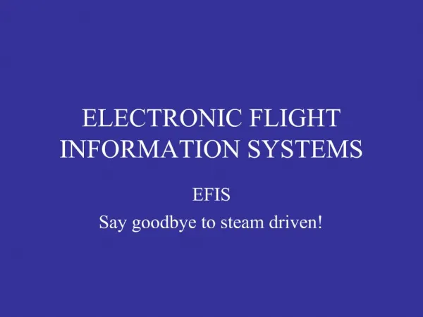 ELECTRONIC FLIGHT INFORMATION SYSTEMS