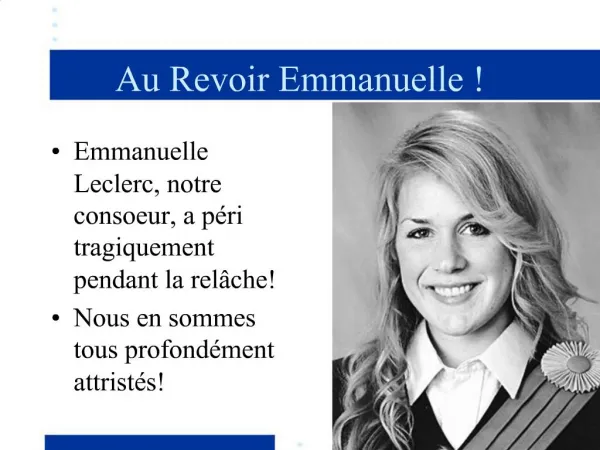 Au Revoir Emmanuelle
