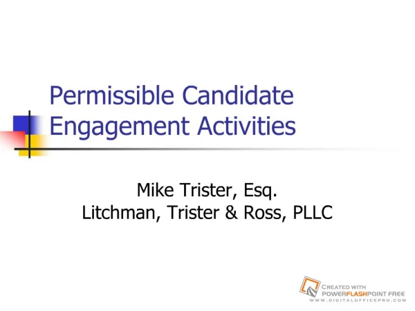Permissible Candidate Engagement Activities