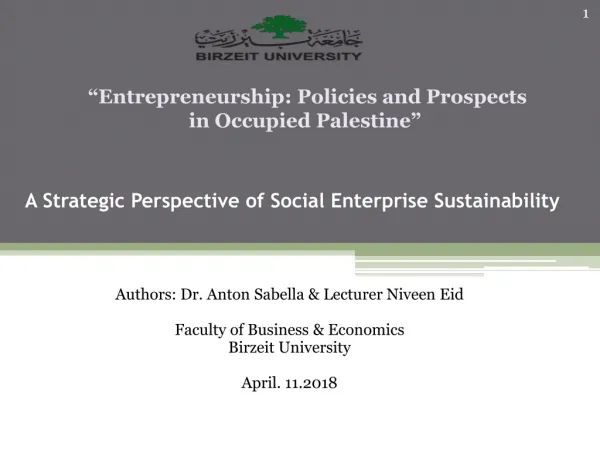A Strategic Perspective of Social Enterprise Sustainability