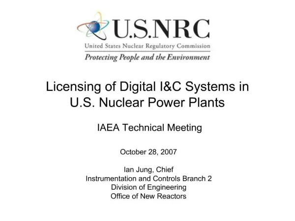 Licensing of Digital IC Systems in U.S. Nuclear Power Plants
