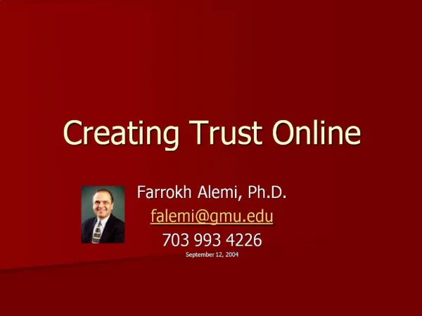 Creating Trust Online