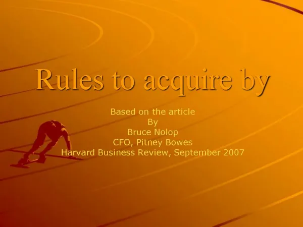 Rules to acquire by