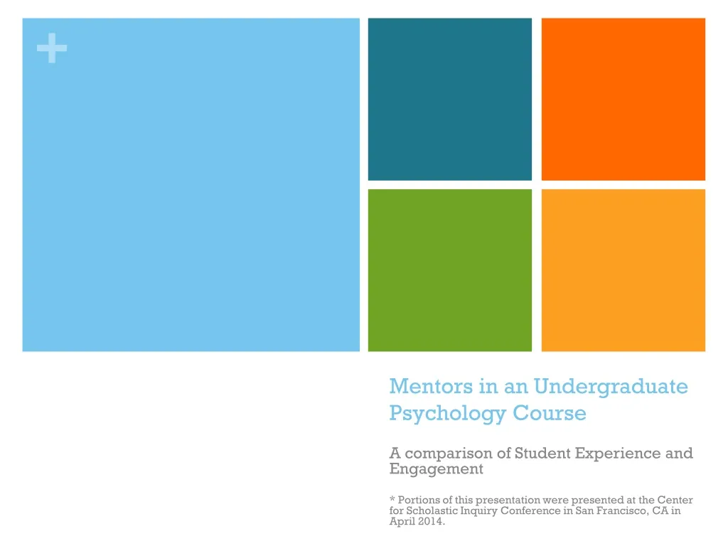 mentors in an undergraduate psychology course