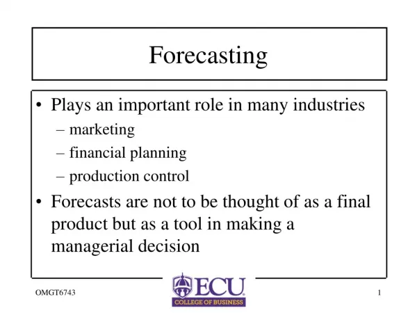 Forecasting