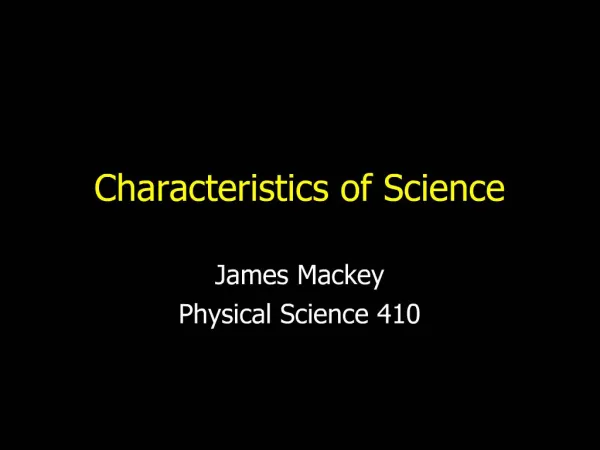 Characteristics of Science
