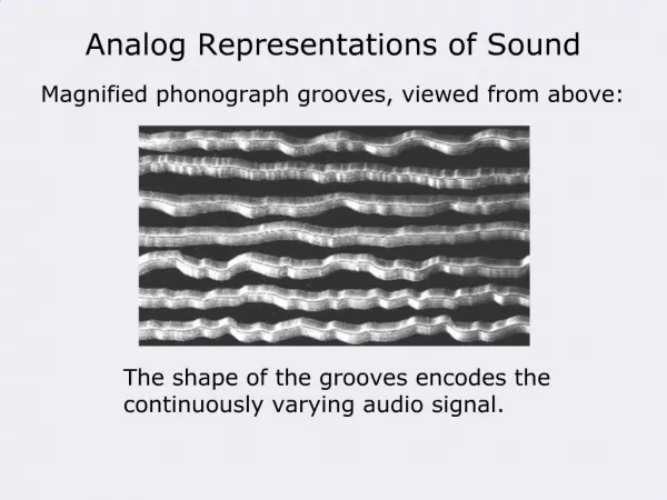 Analog Representations of Sound