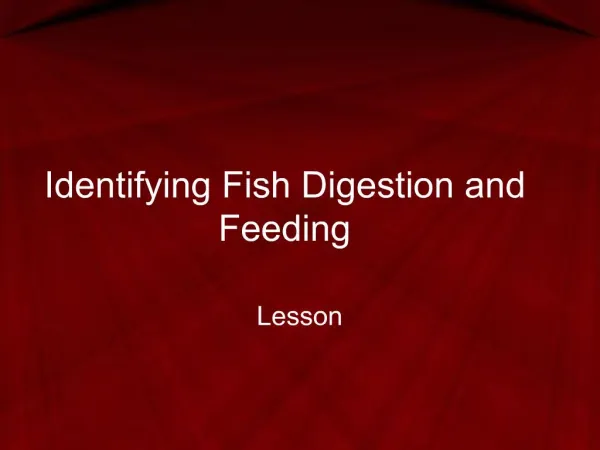 Identifying Fish Digestion and Feeding