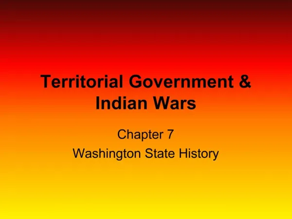 Territorial Government Indian Wars