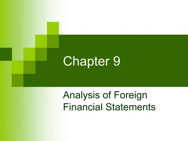 Analysis of Foreign Financial Statements