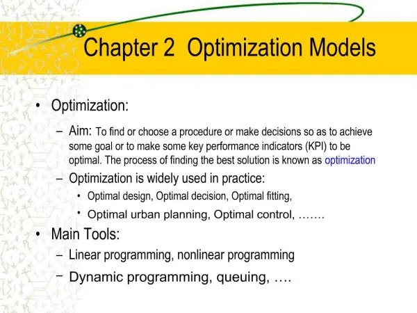 Chapter 2 Optimization Models