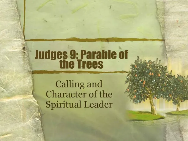 Judges 9: Parable of the Trees