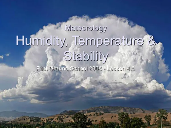 Meteorology Humidity, Temperature Stability