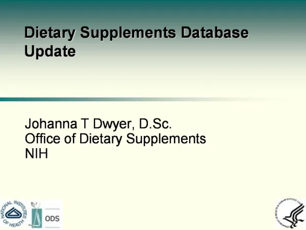 Dietary Supplements Database Update