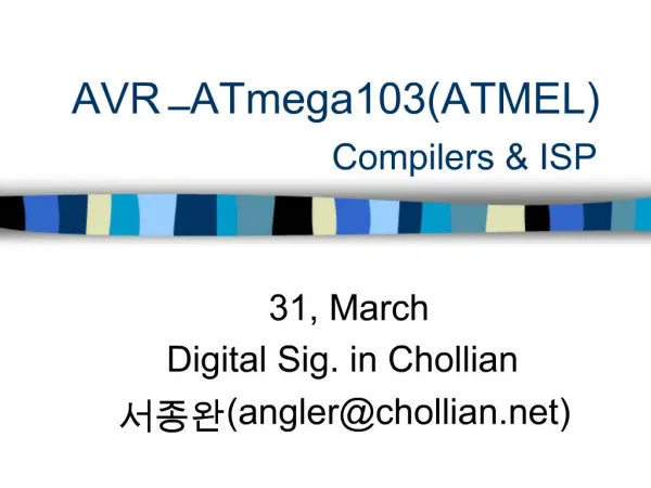 AVR ATmega103ATMEL Compilers ISP