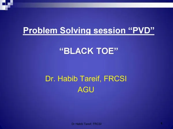 Problem Solving session PVD BLACK TOE