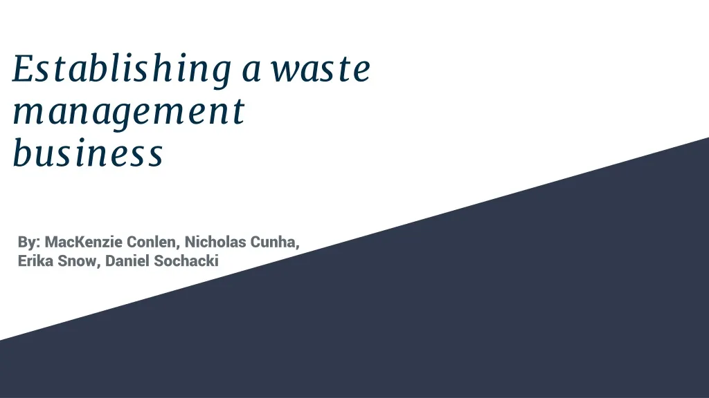establishing a waste management business