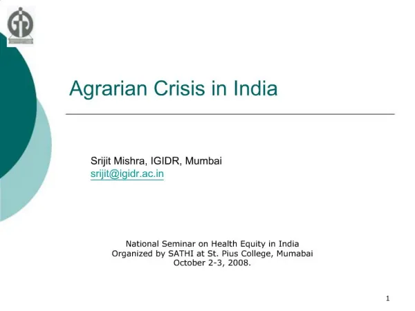 Agrarian Crisis in India
